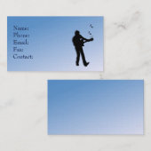 Guitar Player Blue Visitenkarte (Vorne/Hinten)