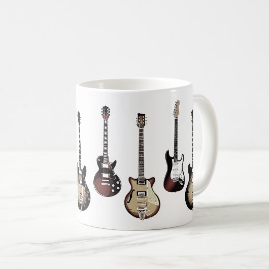 Guitar Player Gift Rock and Roll Musician Band Mug Kaffeetasse (VorderseiteRechts)