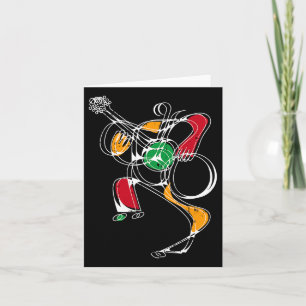 Guitar Player Line Art Black History Montag Farben Karte