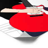 Guitar Player Rocker Typ Music Cartoon Art Poster (Ecke)