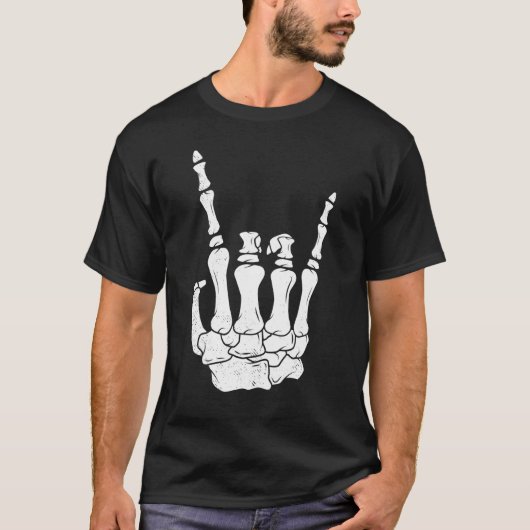 Guitar player tee skeleton hand rocker music lover (Vorderseite)