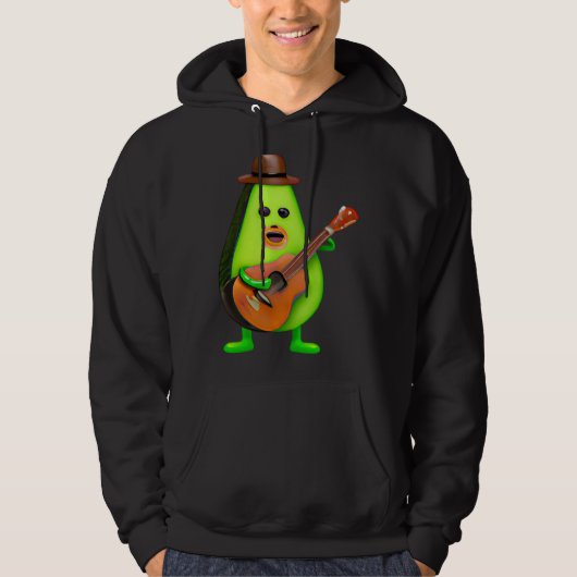 Guitar Playing Avocado Hoodie (Vorderseite)