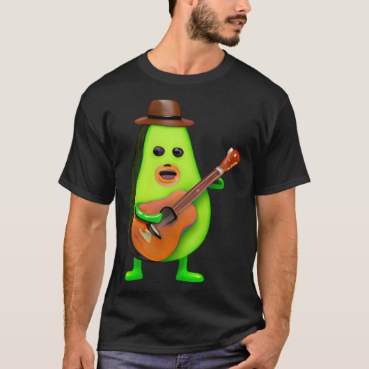 Guitar Playing Avocado T-Shirt (Vorderseite)