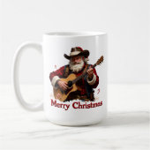 Guitar Playing Cowboy Santa Kaffeetasse (Links)