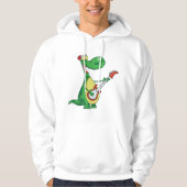 Guitar Playing Dinosaur Mens Hoodie (Vorderseite)