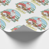 Guitar Playing Santa Claus | Weihnachten Geschenkpapier (Ecke)