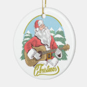 Guitar Playing Santa Claus | Weihnachten Keramik Ornament (Links)