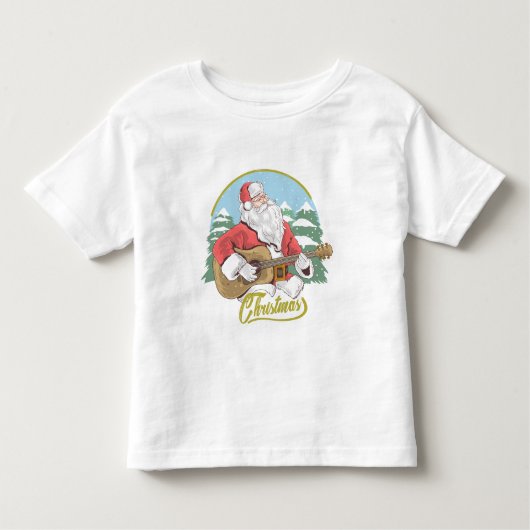 Guitar Playing Santa Claus | Weihnachten Kleinkind T-shirt (Vorderseite)