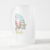 Guitar Playing Santa Claus | Weihnachten Mattglas Bierglas (Vorderseite Links)