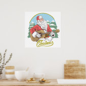 Guitar Playing Santa Claus | Weihnachten Poster (Küche)