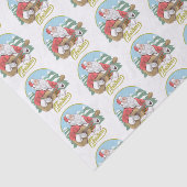 Guitar Playing Santa Claus | Weihnachten Seidenpapier (Ausschnitt)