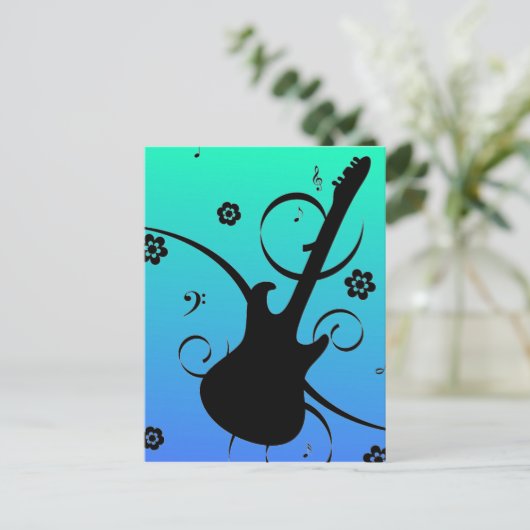 Guitar Postcard Postkarte (Stehend Vorderseite)