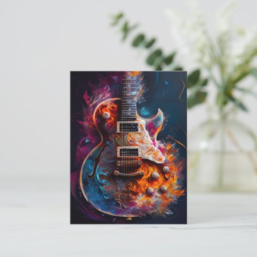 Guitar Postcard Postkarte (Stehend Vorderseite)