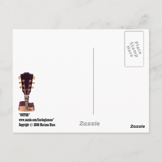 Guitar Postcard Postkarte (Rückseite)