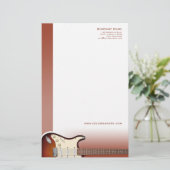 Guitar Pusher Stationery Briefpapier (Stehend Vorderseite)