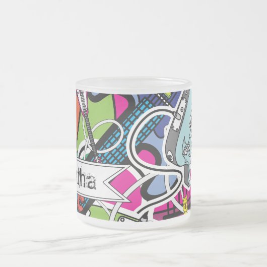 Guitar Rock Music Mattiert Glass Coffee Tasse Cup (Mittel)