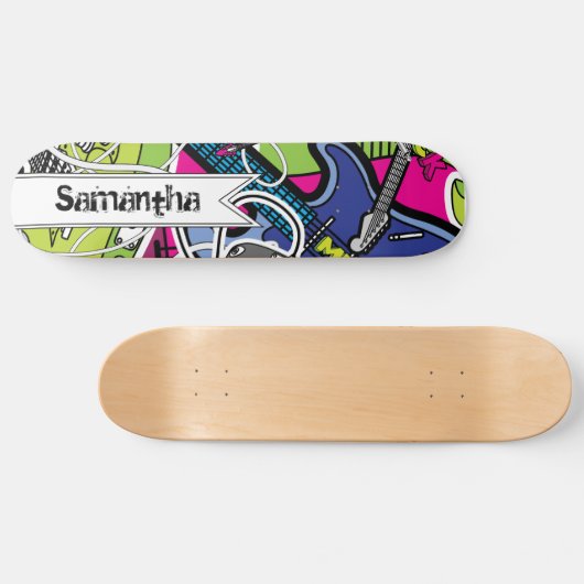 Guitar Rock Music Star Comp Skateboard (Horizontal)