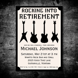 Guitar Rock 'n' Roll Rentirement Party Einladung
