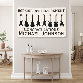 Guitar Rock 'n' Roll Retirement Party Banner