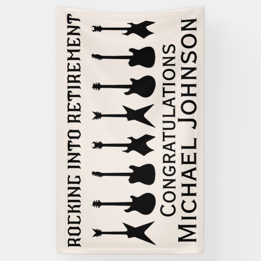 Guitar Rock 'n' Roll Retirement Party Banner (Vertikal)