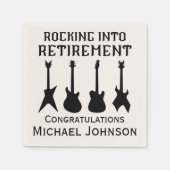 Guitar Rock 'n' Roll Retirement Party Paper Napkin Serviette (Vorderseite)
