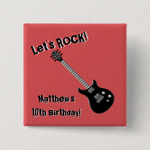 Guitar Rock Star Button
