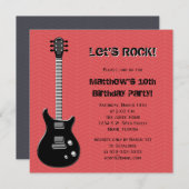 Guitar Rock Star Einladung (Vorne/Hinten)