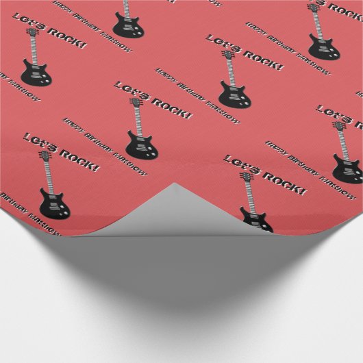 Guitar Rock Star Geschenkpapier (Ecke)