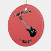 Guitar Rock Star Keramik Ornament (Links)