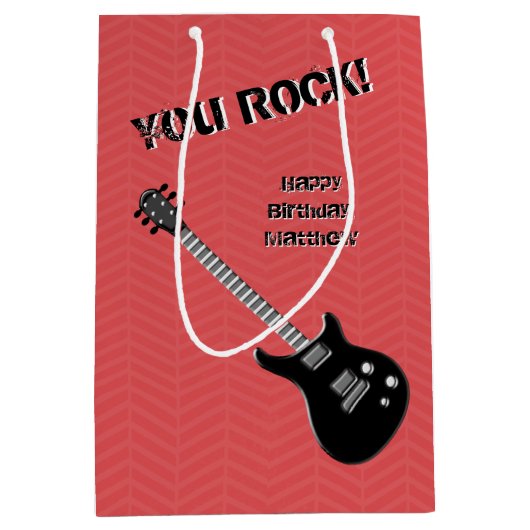 Guitar Rock Star Mittlere Geschenktüte (Vorderseite)