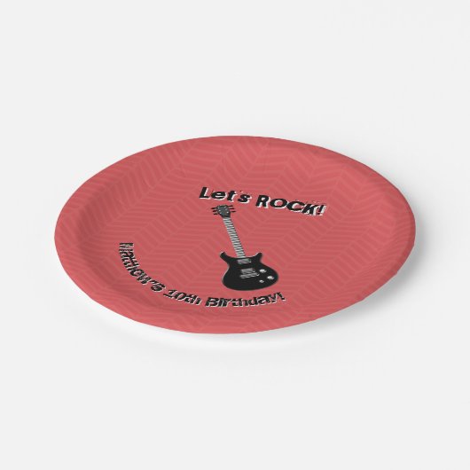 Guitar Rock Star Pappteller (Schrägansicht)