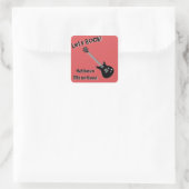 Guitar Rock Star Quadratischer Aufkleber (Tasche)