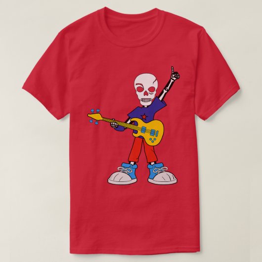 Guitar Rockstar Skeleton I Music I Rock Music T-Shirt (Design vorne)