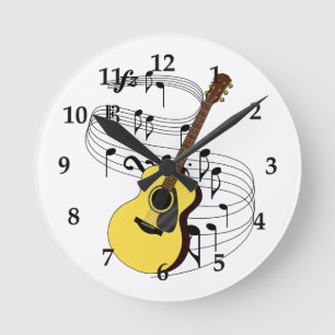 Guitar Runde Wanduhr