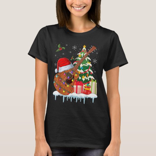 Guitar Santa Hat Christmas Musicians Guitars  T-Shirt (Vorderseite)