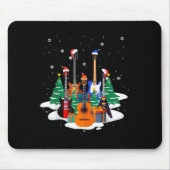Guitar Santa Hat Christmas Tree Funny Music Loves  Mousepad (Vorne)