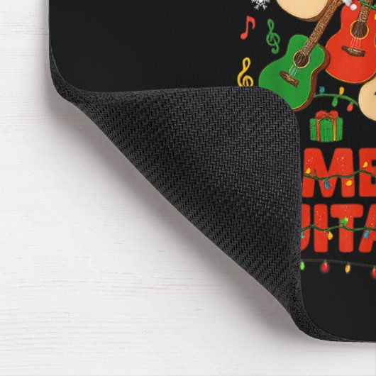 Guitar Santa Hat Christmas Tree Funny Music Loves Mousepad (Ecke)