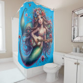 "Guitar Serenade: Melodie der Meerjungfrau" Duschvorhang (Beispiel)