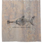 Guitar Shark Fossil Fish Duschvorhang (Vorderseite)