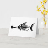 Guitar Shark Fossil Fish Karte (Gelbe Blume)