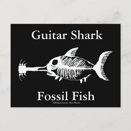 Guitar Shark Fossil Fish Postkarte (Vorderseite)