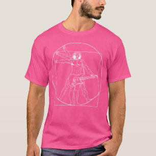Guitar Shirt Da Vinci Vitruvian Man Guitar Player
