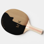 Guitar Silhouette Tan Wood Name Monogram Tischtennis Schläger (Seitenansicht)