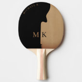 Guitar Silhouette Tan Wood Name Monogram Tischtennis Schläger (Vorderseite)