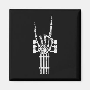 Guitar Skeleton Rock'n'Roll Rocker Sign Punk Hallo Magnet