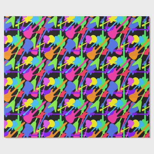 Guitar Splash Pattern Geschenkpapier (Flach)