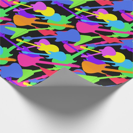 Guitar Splash Pattern Geschenkpapier (Ecke)