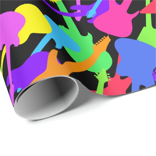 Guitar Splash Pattern Geschenkpapier (Rolleneckpunkt)