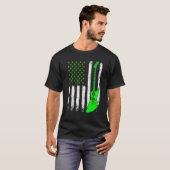 Guitar St Patrick's Day American Flag Irish Cultur T-Shirt (Vorne ganz)