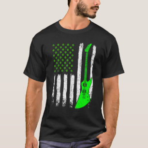 Guitar St Patrick's Day Vintag Irish American Fla T-Shirt